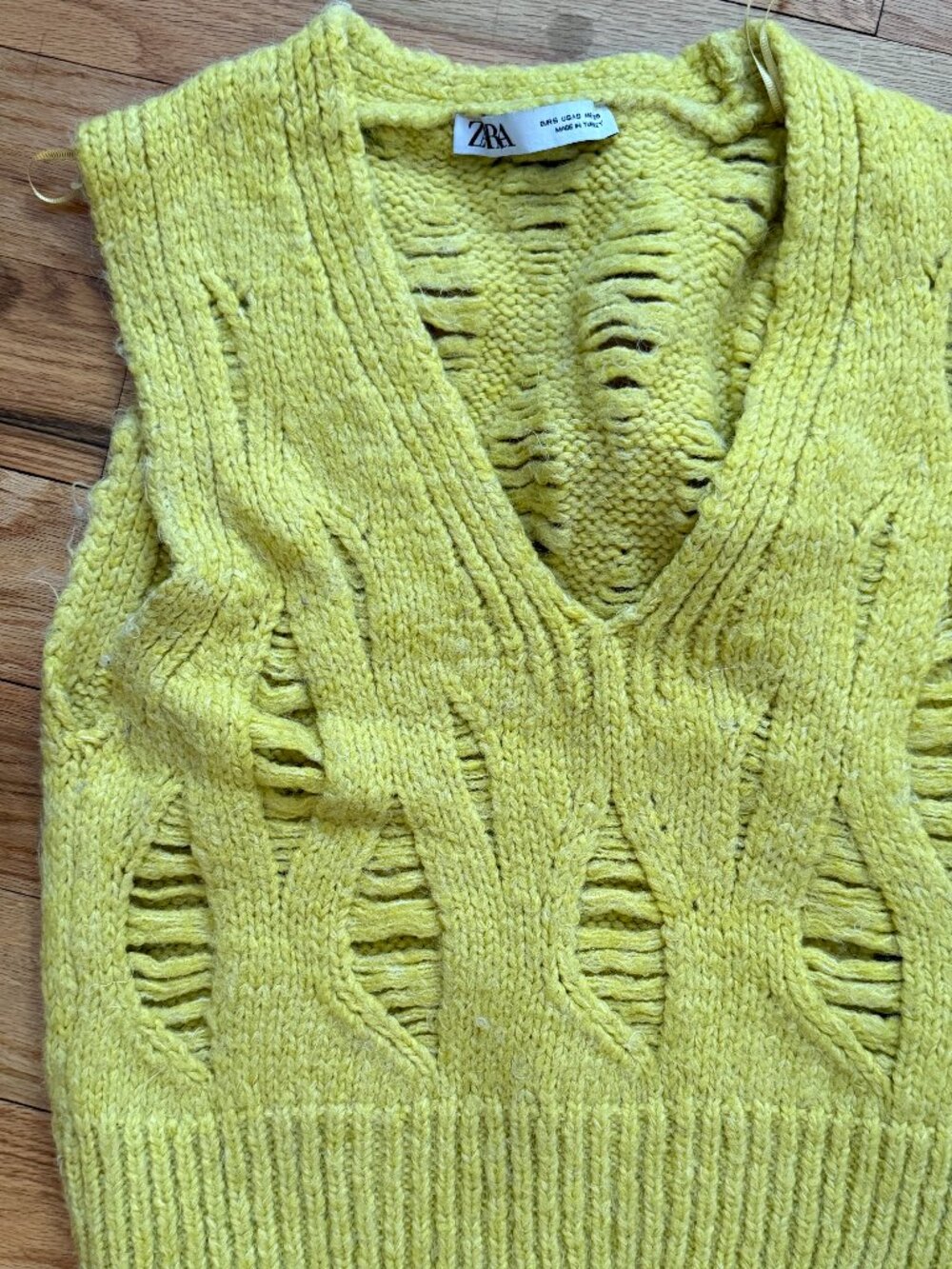 knit yellow sweater vest